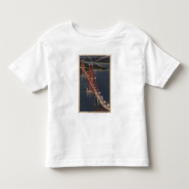 Camiseta Infantil San Francisco, CA - opinião da noite do Golden (Frente)