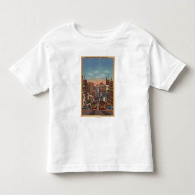 Camiseta Infantil San Francisco, CA - teleféricos que vão acima (Frente)