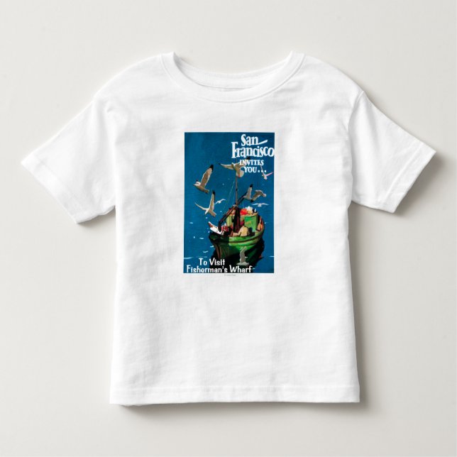 Camiseta Infantil San Francisco, o cais de CaliforniaFisherman (Frente)