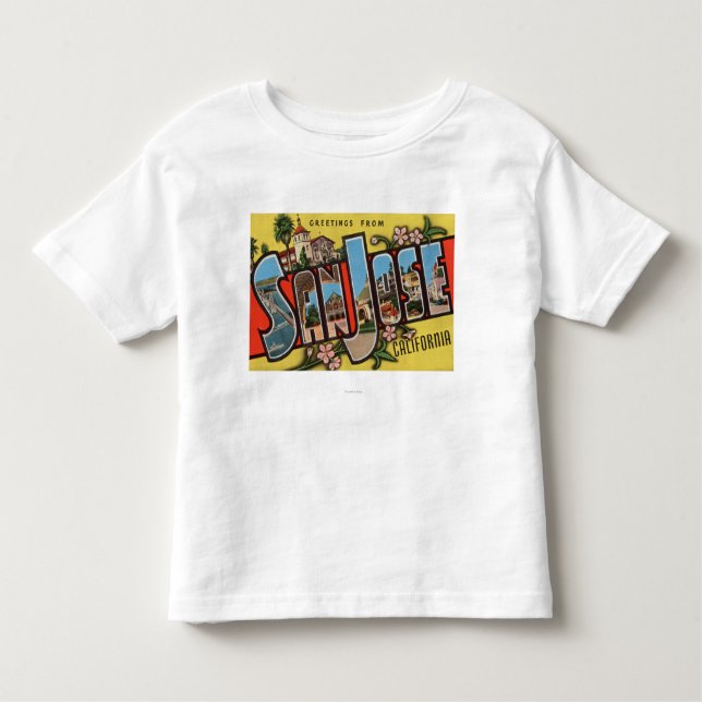Camiseta Infantil San Jose, cenas da letra de CaliforniaLarge (Frente)