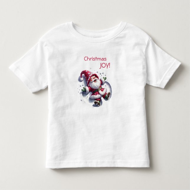 Camiseta Infantil Santa Gnome Snow Angels - Christmas Joy! (Frente)