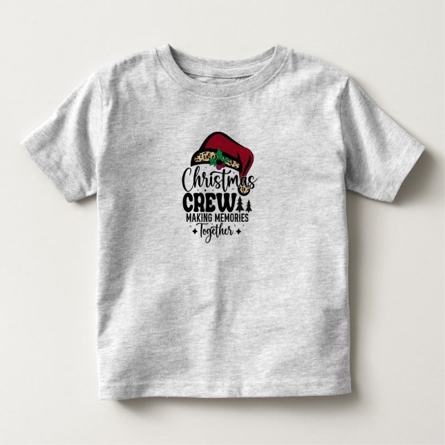 Camiseta Infantil Santa Hat Christmas Crew Matching Family (Frente)