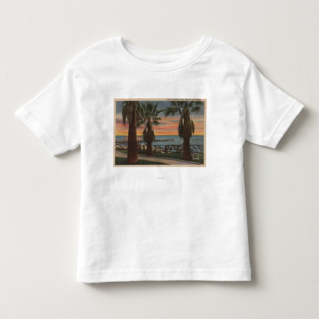 Camiseta Infantil Santa Monica, CA - porto do iate e opinião do por (Frente)