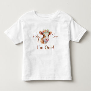 Camiseta Infantil Santa vaca, sou um frágil castanho 1rua, bebê