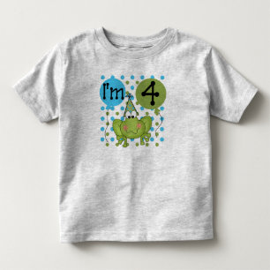 Camiseta Infantil Sapo azul 4º aniversário