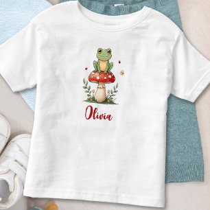 Camiseta Infantil Sapo bonito no banheiro vermelho