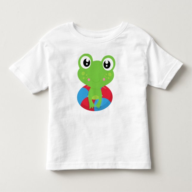 Camiseta Infantil Sapo bonito, Sapo pequeno, Sapo verde, anel Nataçã (Frente)