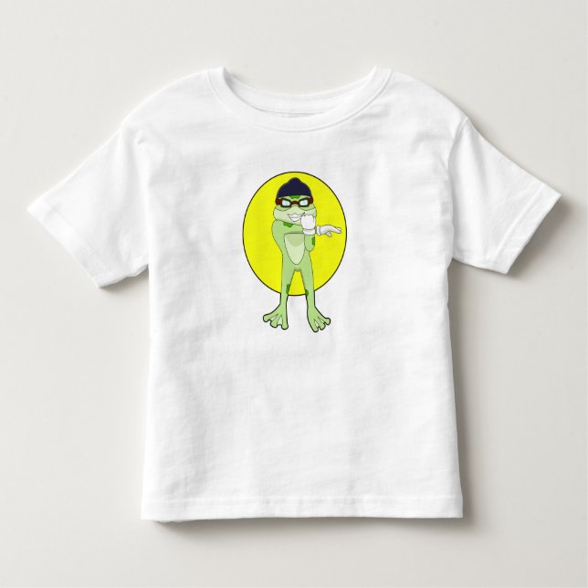 Camiseta Infantil Sapo com óculos de natação (Frente)