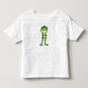Camiseta Infantil Sapo como agente de polícia com chapéu de políc