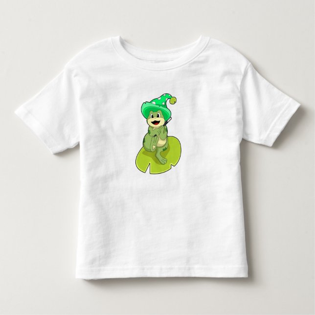 Camiseta Infantil Sapo como assistente com varinha mágica (Frente)