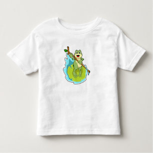 Camiseta Infantil Sapo como Hiker com Stick