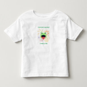 Camiseta Infantil Sapo e fogos de artifício para o dia do salto 29 d