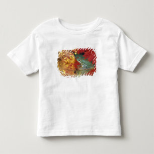 Camiseta Infantil Sapo e reflexos entre flores. Crédito como: