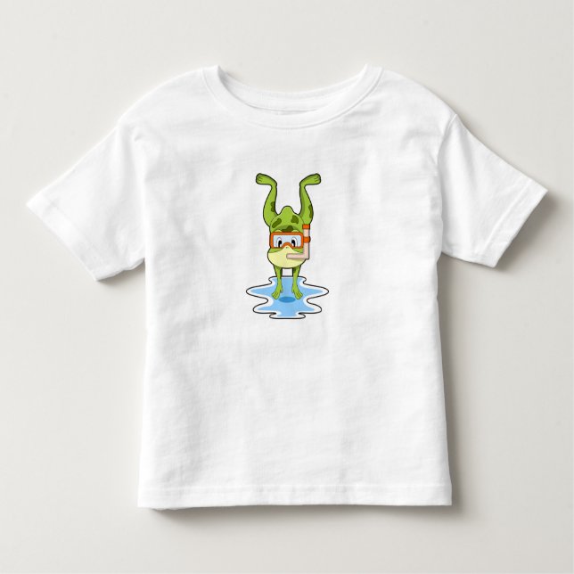 Camiseta Infantil Sapo em mergulho com Snorkel (Frente)