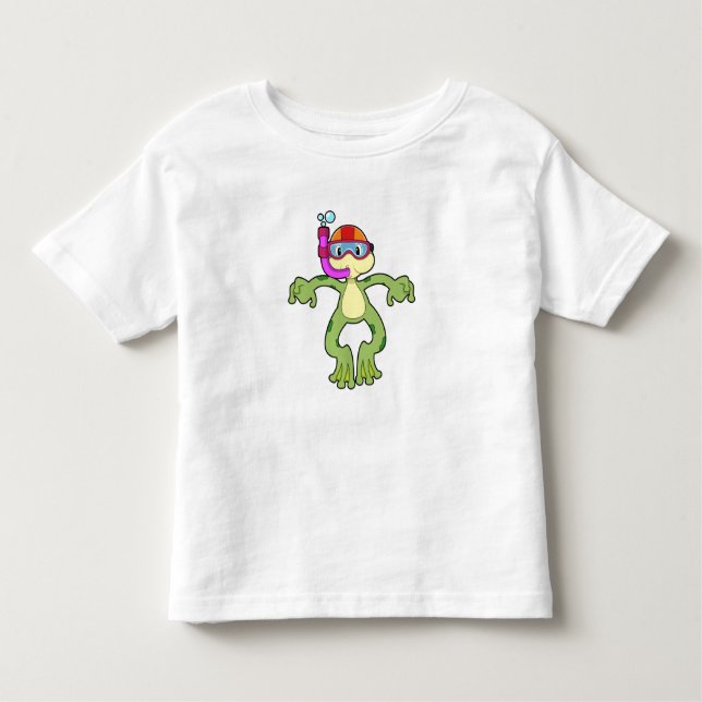 Camiseta Infantil Sapo em mergulho com Snorkel (Frente)