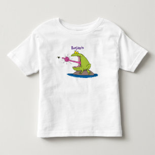 Camiseta Infantil sapo engraçado e desenho animado