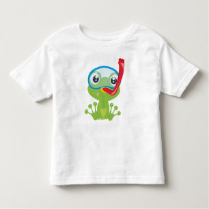 Camiseta Infantil Sapo giro, Sapo pequeno, Sapo verde, Snorkel