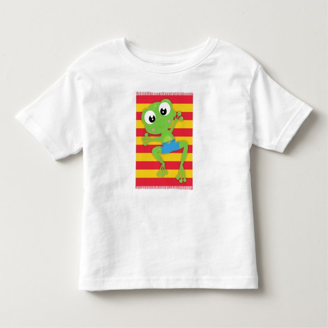 Camiseta Infantil Sapo giro, Sapo pequeno, Sapo verde, Torre de prai (Frente)