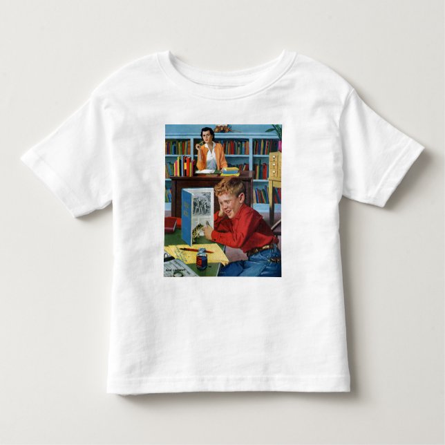 Camiseta Infantil Sapo na Biblioteca (Frente)