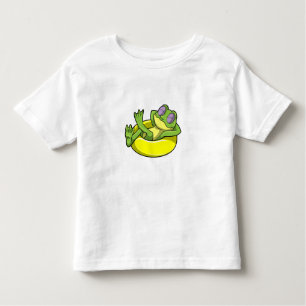 Camiseta Infantil Sapo para Nadar com anel de Natação