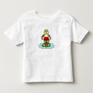 Camiseta Infantil Sapo para Nadar com anel de Natação