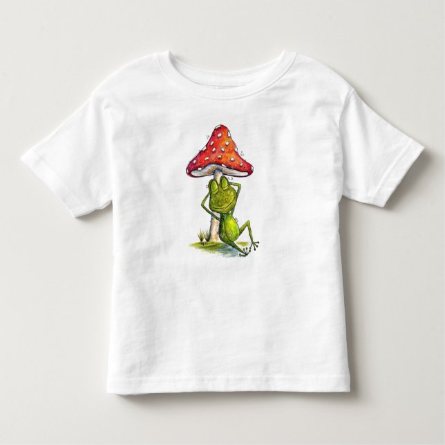 Camiseta Infantil Sapo suspirando sob um banheiro (Frente)