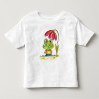 Sapo verde branco sob uma flor vermelha