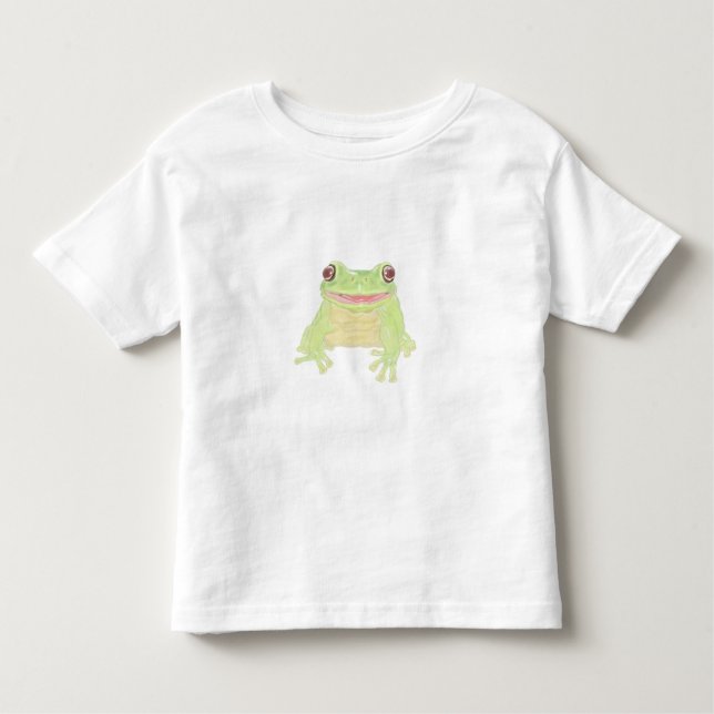 Camiseta Infantil Sapo verde-esverdeado - transparente. (Frente)