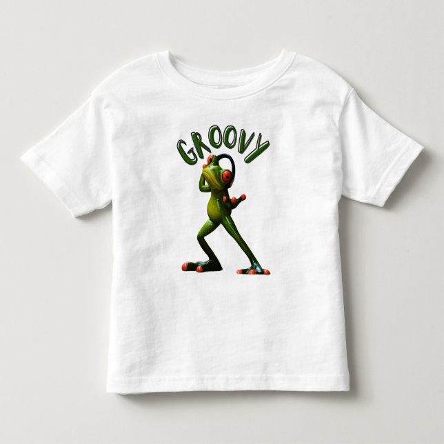 Camiseta Infantil Sapo Verde Groovy (Frente)
