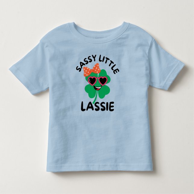 Camiseta Infantil Sassy Little Lassie: Dia de São Patrício Crianças  (Frente)