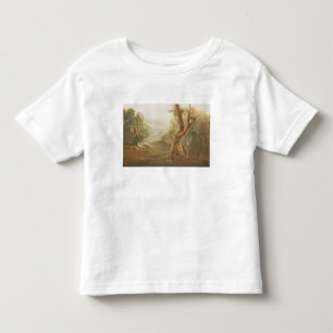 Camiseta Infantil Satã que contempla Adam e véspera no paraíso, d