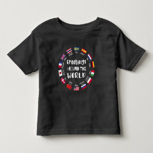 Camiseta Infantil Saudações ao redor do mundo - Olá em todos os idio