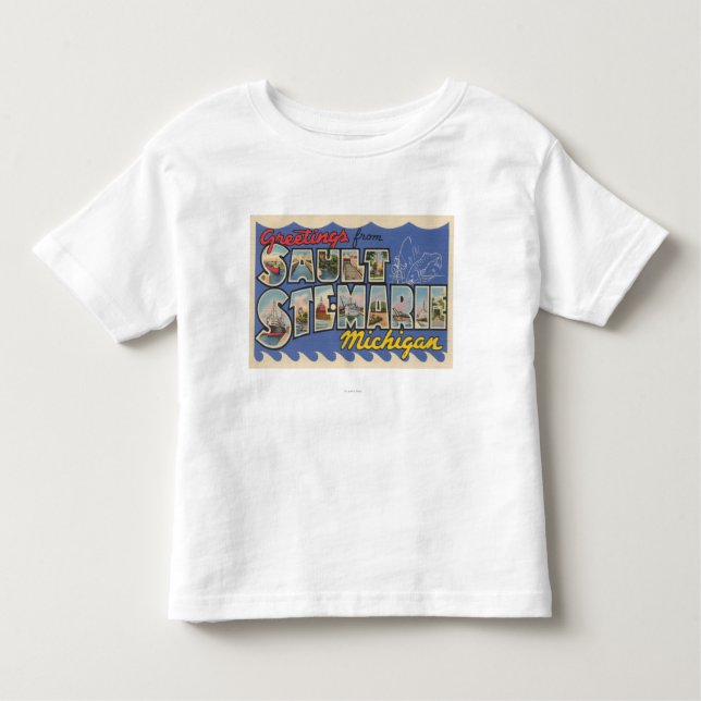 Camiseta Infantil Sault Ste. Marie, Michigan - grande letra (Frente)