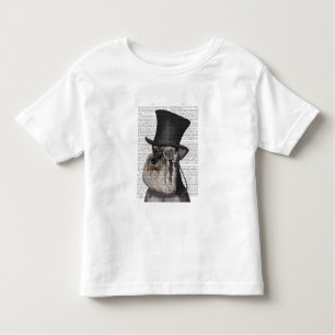 Camiseta Infantil Schnauzer, Chapéu Formal e Chapéu