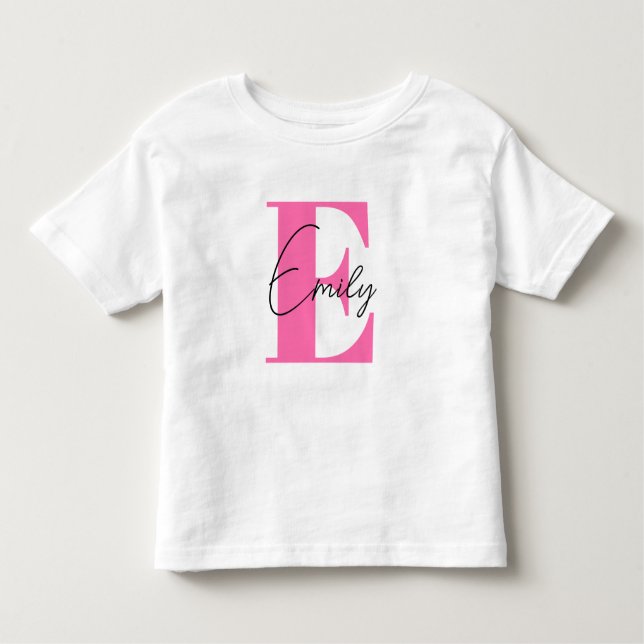 Camiseta Infantil School Shirt for Girl, Custom Girls Name Shirt (Frente)