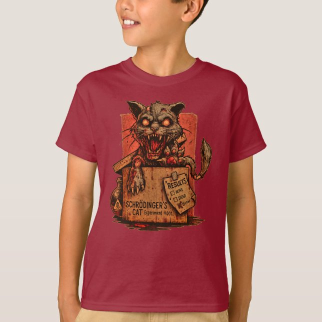 Camiseta Infantil Schrodinger's Zombie Cat - Front (Frente)