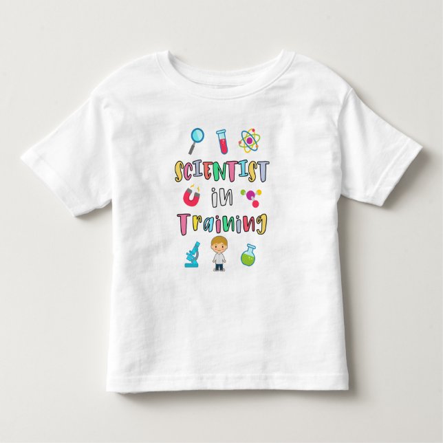 Camiseta Infantil Scientist in Training for Young Scientists (Frente)