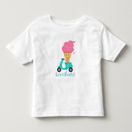 Camiseta Infantil Scooter de Sorvete Rosa Divertido Verão Legal Quer