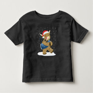 Camiseta Infantil Scottish Highland Cow Christmas Piper
