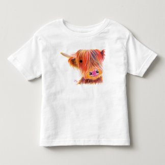 Camiseta Infantil Scottish Highland Cow ' SWEET SATSUMA' por Shirley