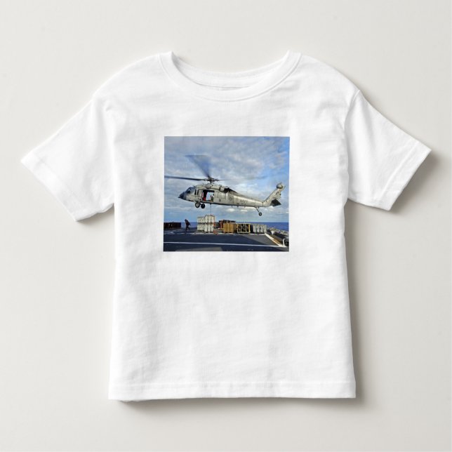 Camiseta Infantil Seahawk MH-60S prepara-se para entregar munições (Frente)