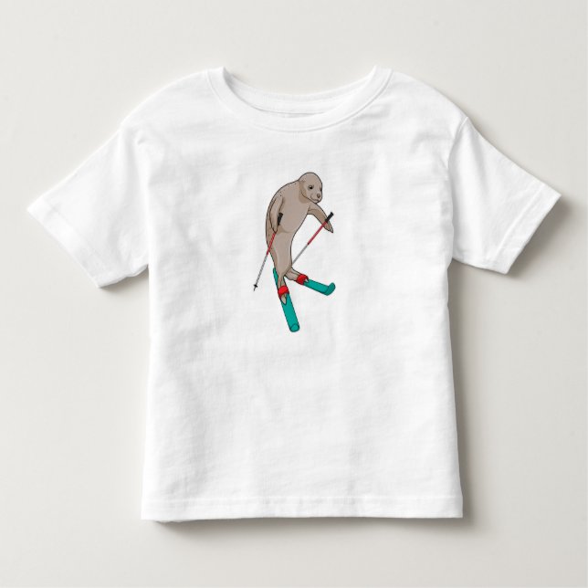 Camiseta Infantil Seal Skier Ski (Frente)