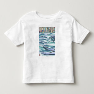 Camiseta Infantil SeattleFish no gelo no mercado de lugar de Pike
