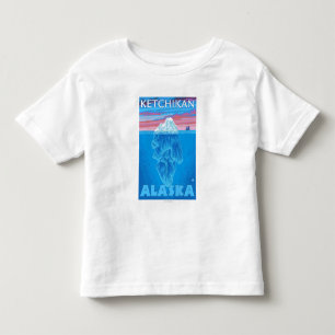 Camiseta Infantil Secção transversal do iceberg - Ketchikan, Alask