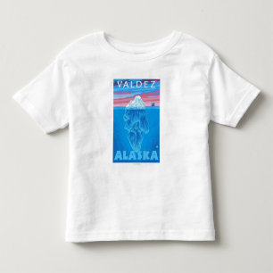 Camiseta Infantil Secção transversal do iceberg - Valdez, Alaska