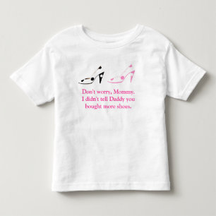Camiseta Infantil Segredos da compra dos calçados da filha da mãe