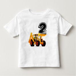 Camiseta Infantil Segundo aniversário amarelo do escavador dos