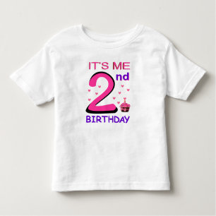 Camiseta Infantil segundo aniversário Baby shirt rosa fofa