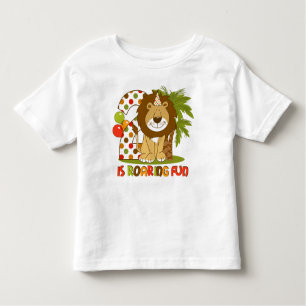Camiseta Infantil Segundo aniversário bonito do leão