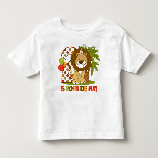 Camiseta Infantil Segundo aniversário bonito do leão (Frente)